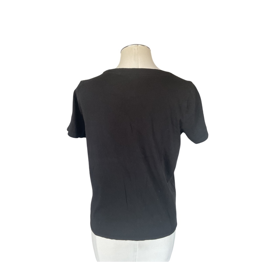 Michael Kors MK Studded Logo Black Short Sleeve Tee Womens M - Picture 3 of 7